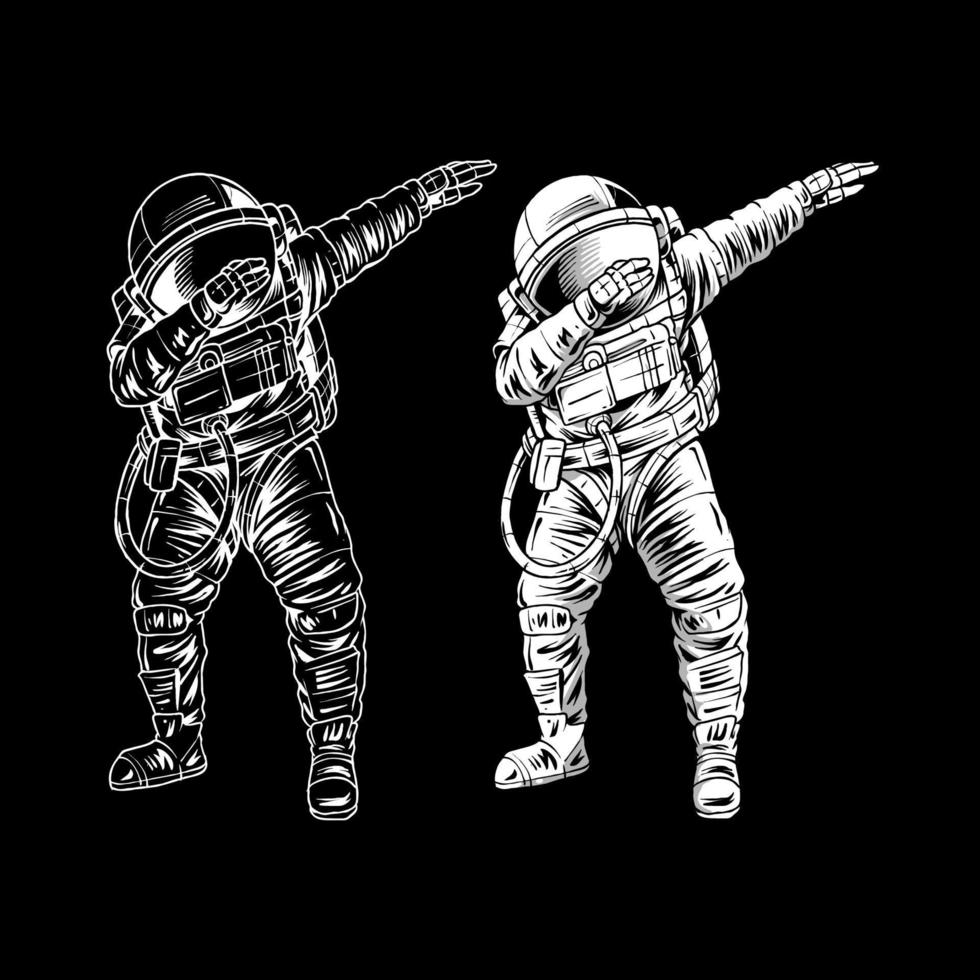 Astronaut dabbing on the moon space premium vector