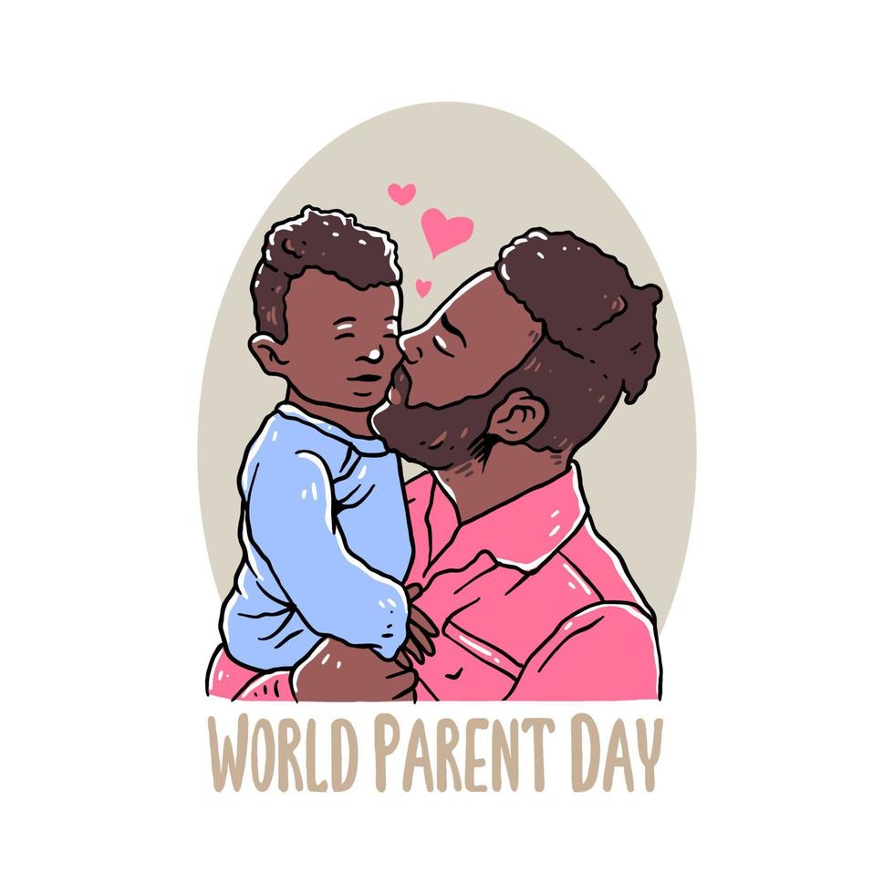 feliz día mundial de los padres vector premium