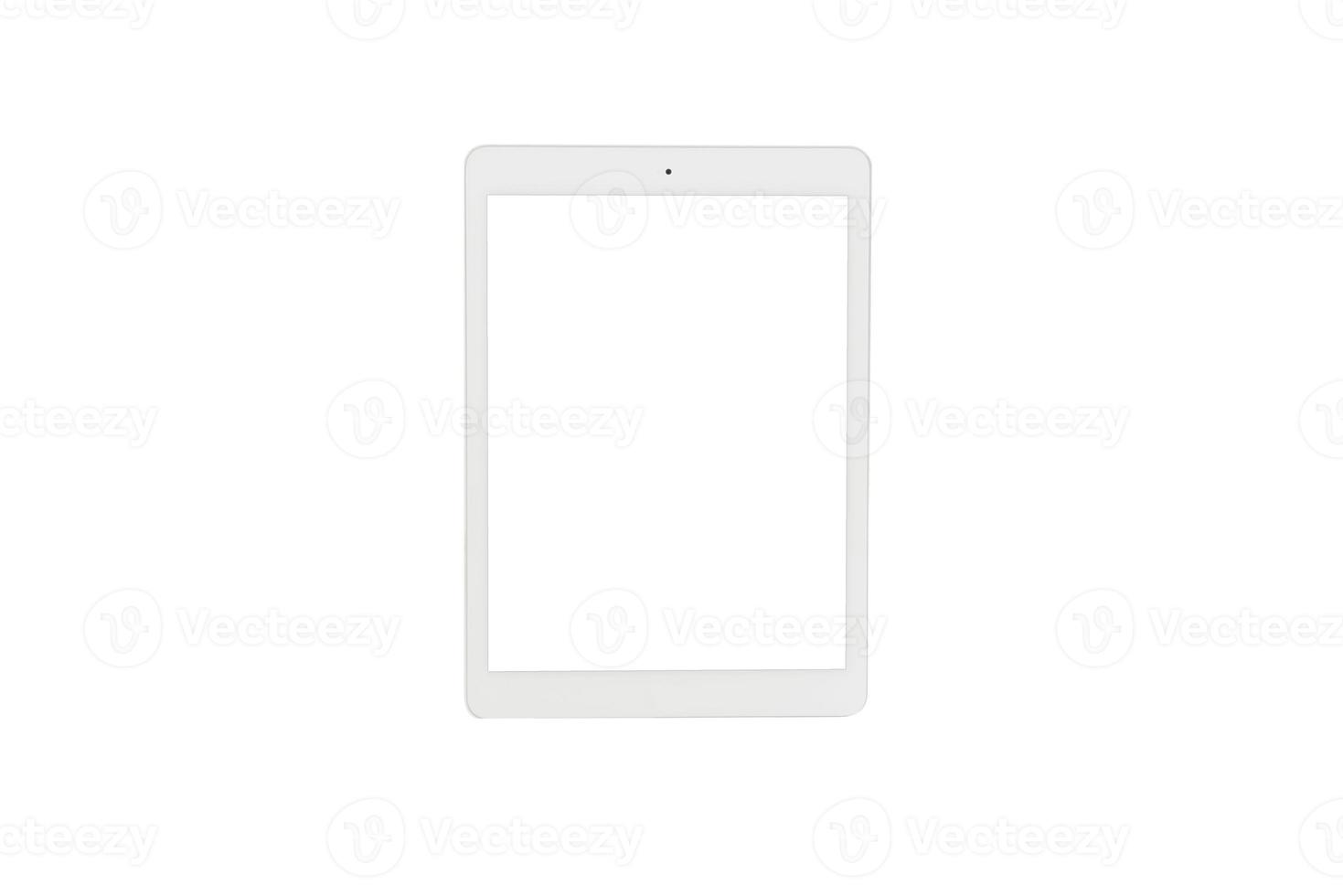 tablet computer with isolate screen on white background photo