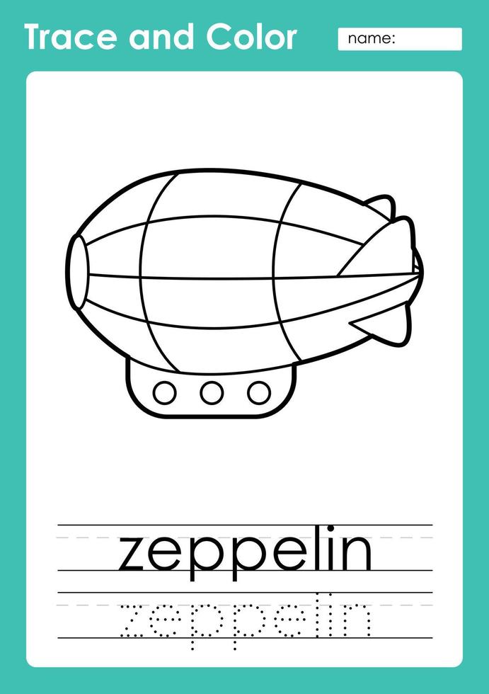 Trace and Color worksheets with the vehicle vector