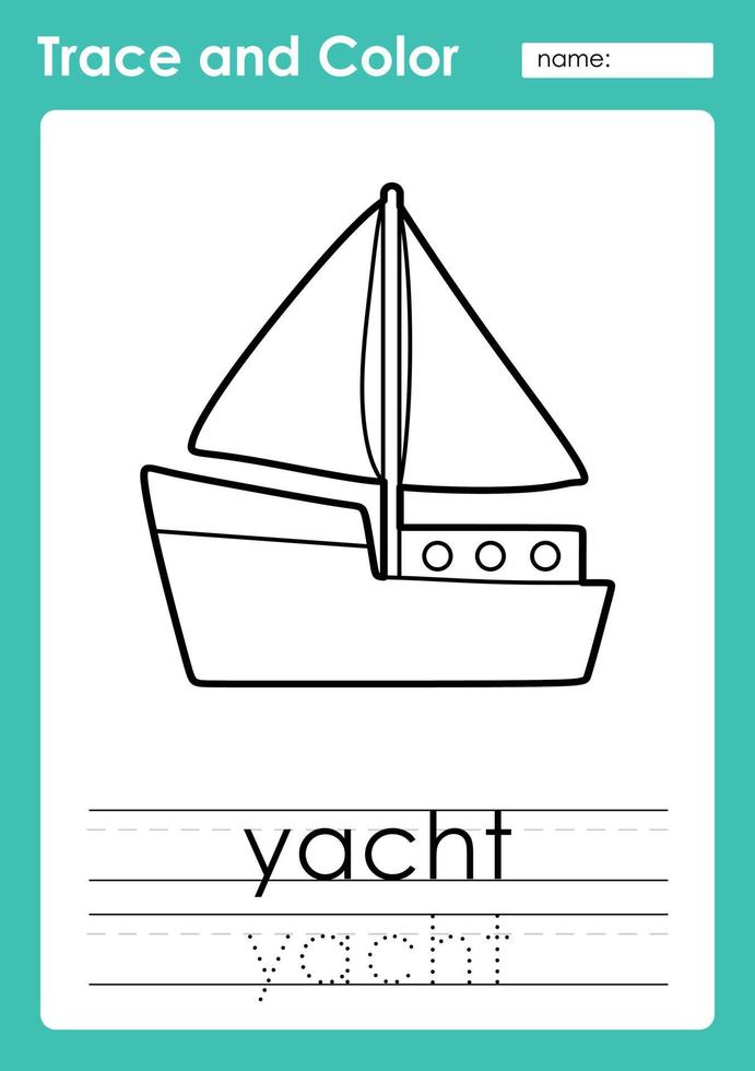 Trace and Color worksheets with the vehicle vector