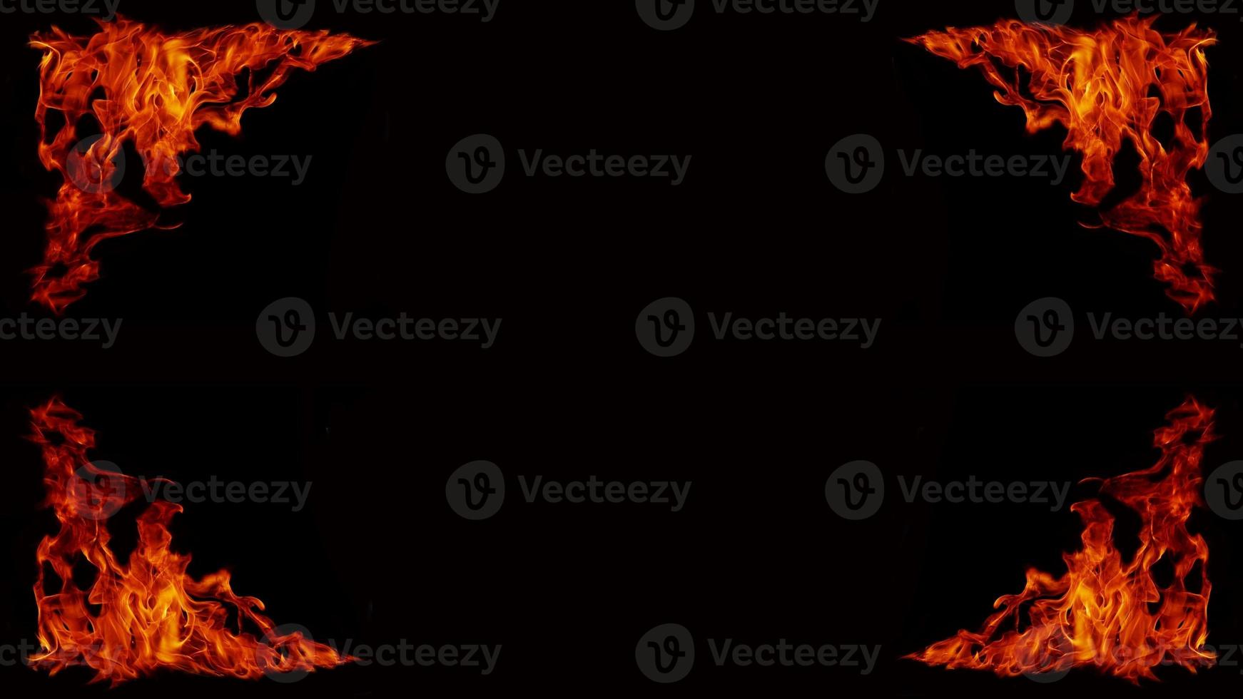 Flame Flame Texture For Strange Shape Fire Background Flame meat that is burned from the stove or from cooking. danger feeling abstract black background Suitable for banners or advertisements. photo