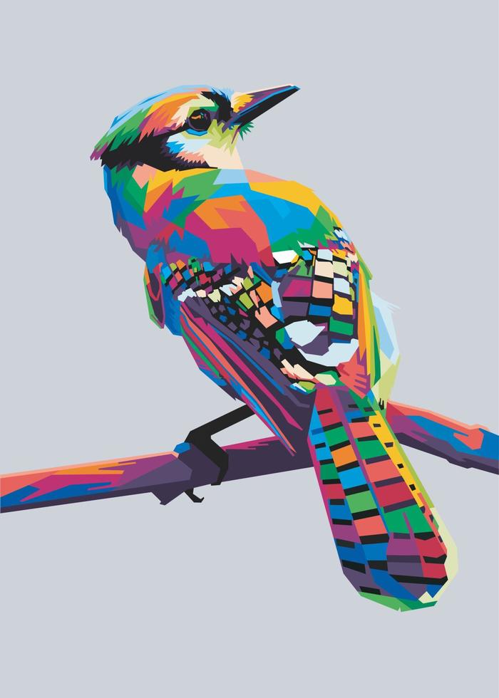 colorido arte pop estilo jay bird perfecto para pancartas de carteles y más vector