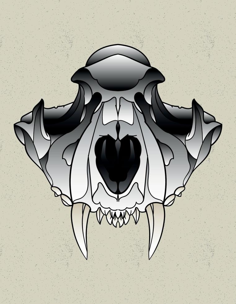 skull lion art vector