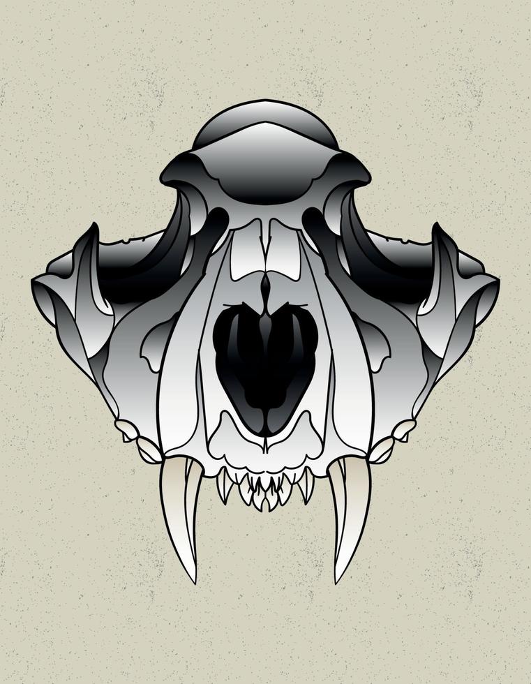 skull lion art vector