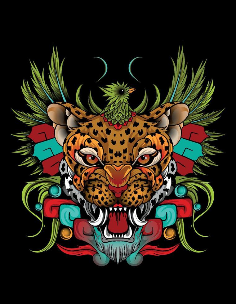 jaguar quetzal mexicano azteca vector