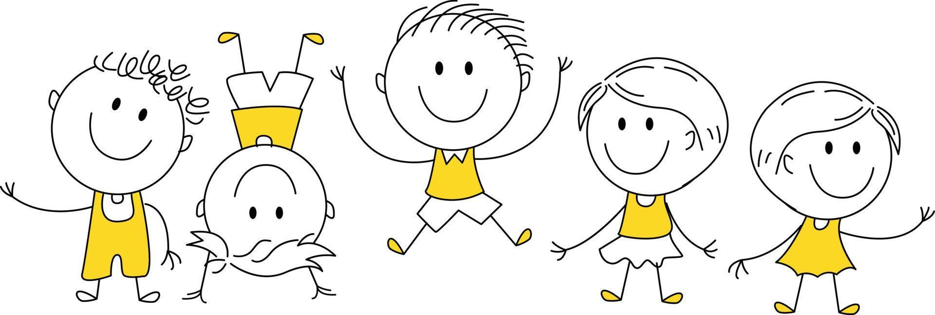 ilustración de dibujos animados de un niño sonriente. se puede utilizar con fines de diseño. vector