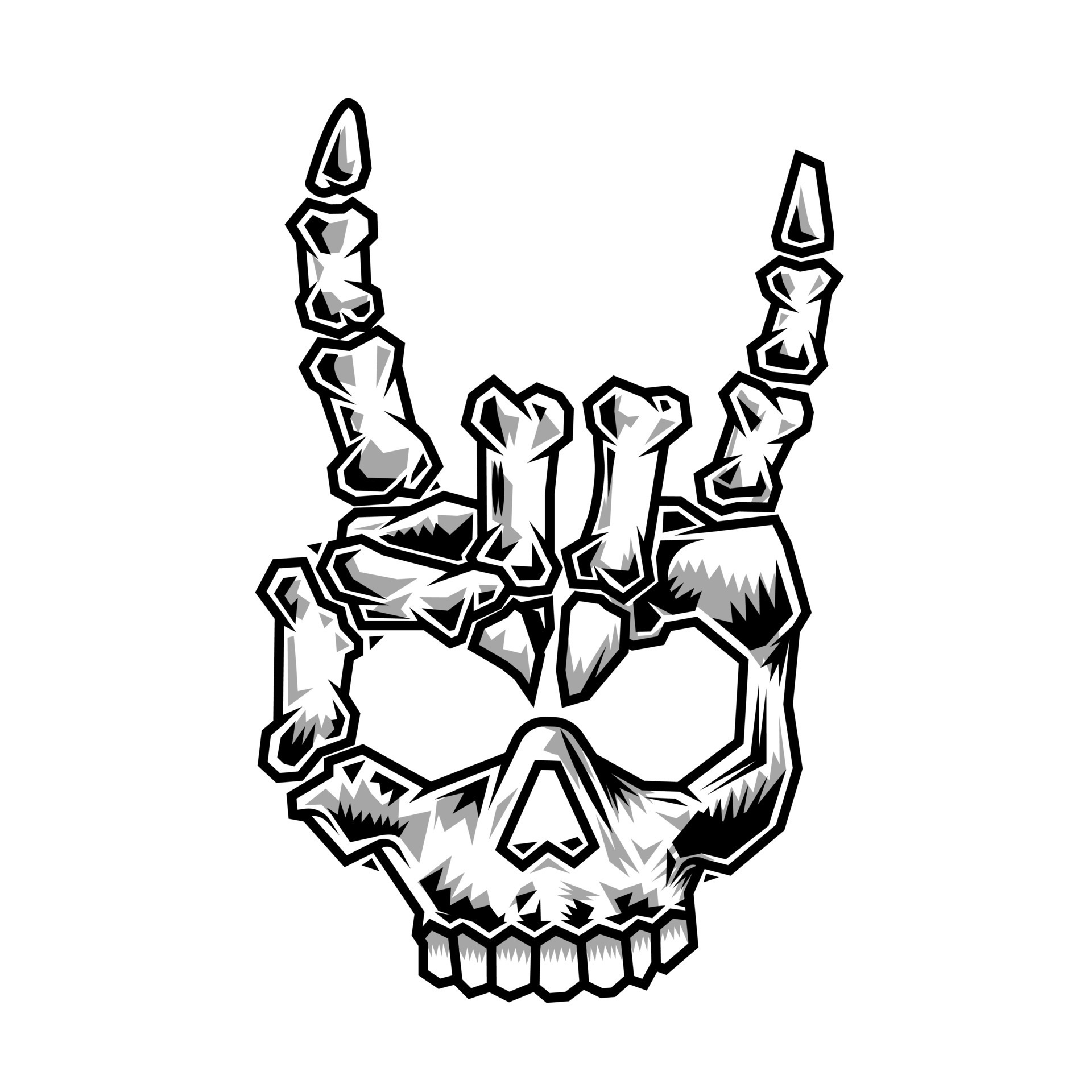 Skeleton hand shows middle finger Royalty Free Vector Image