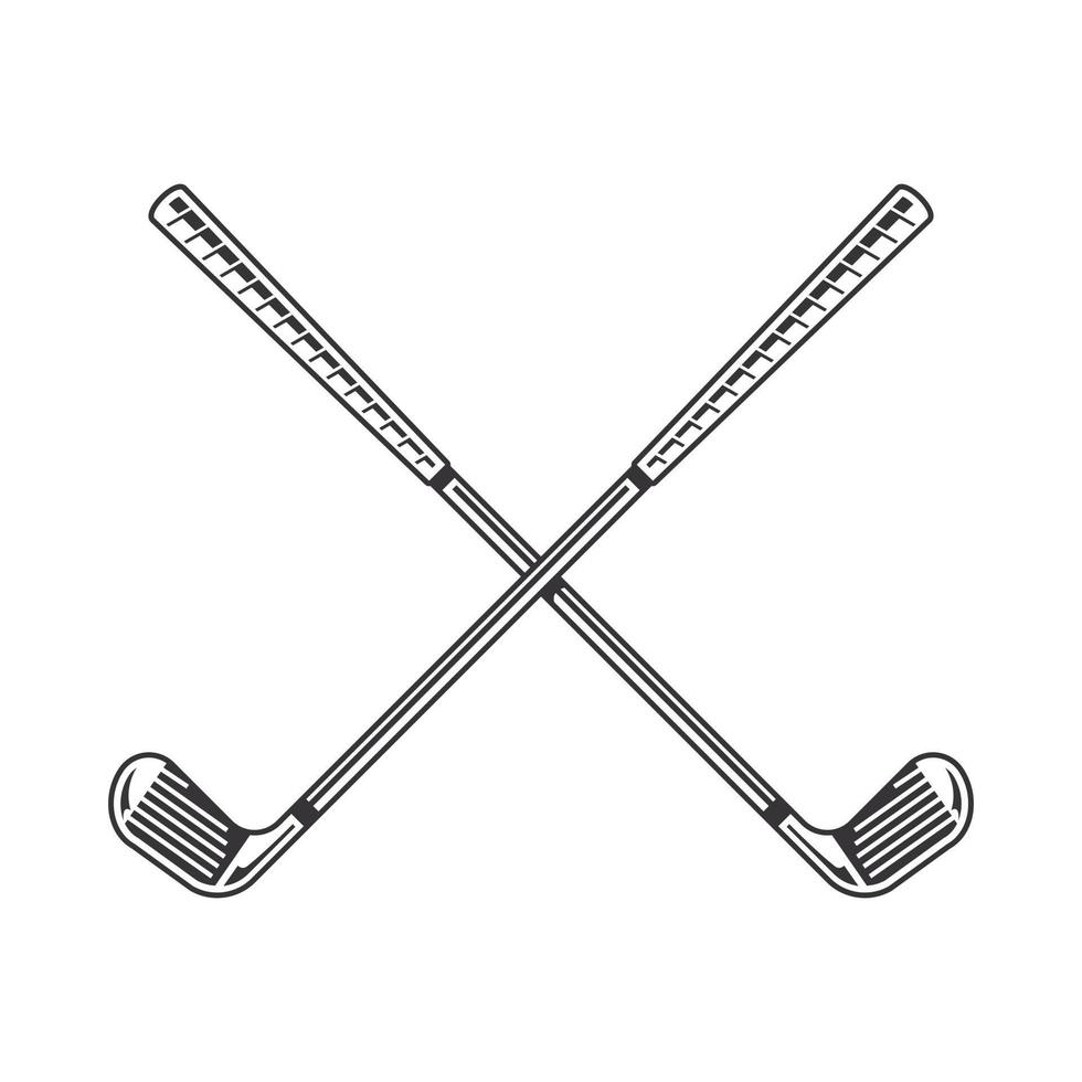 Black golf club silhouette. golf club Line art logos or icons. vector illustration.