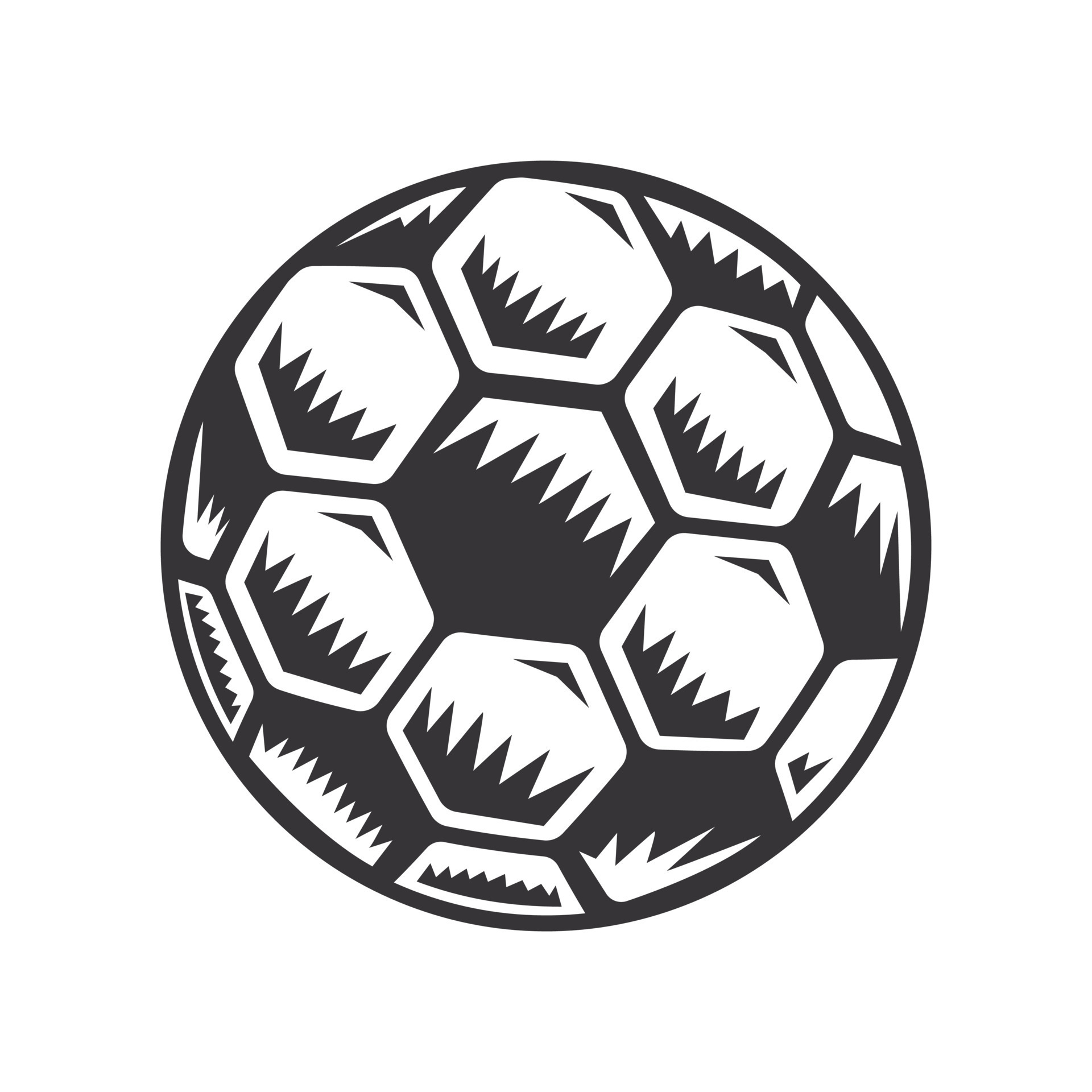 soccer ball silhouette. football Line art logos or icons. vector