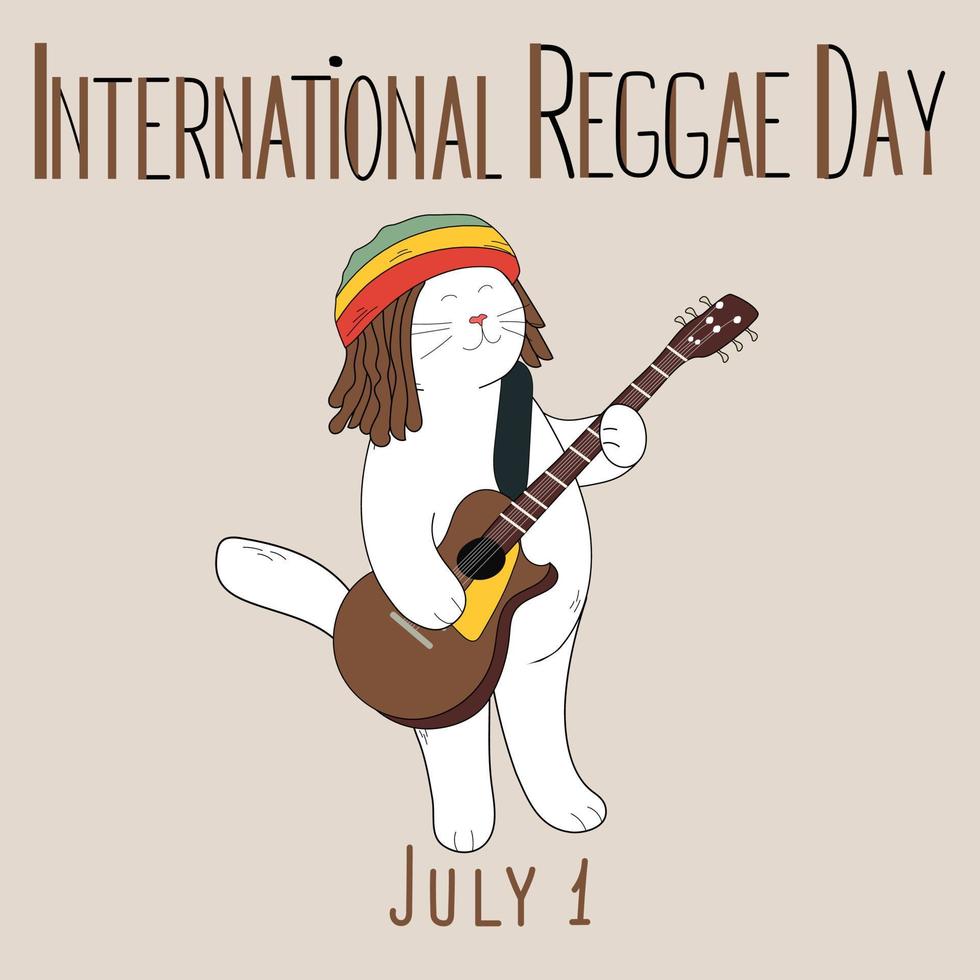 dia internacional del reggae vector