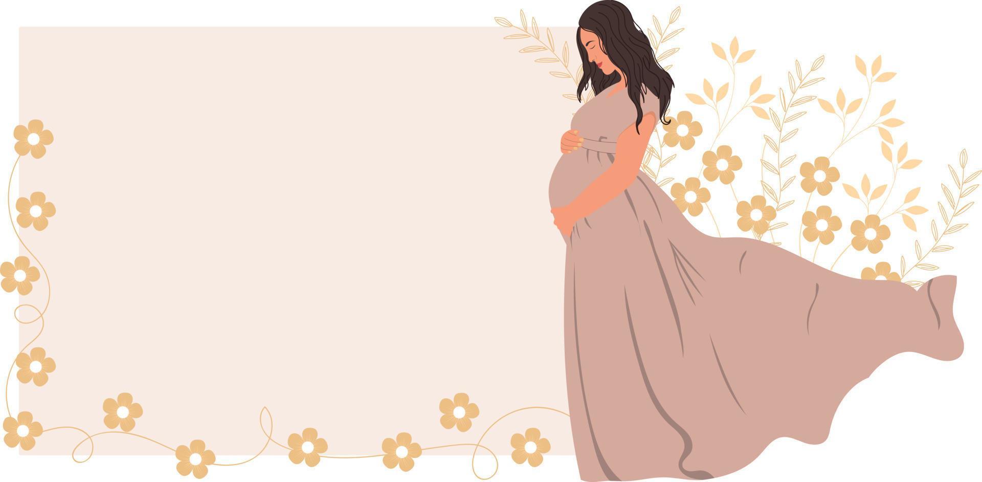 Frame with pregnant woman 8031703 Vector Art at Vecteezy