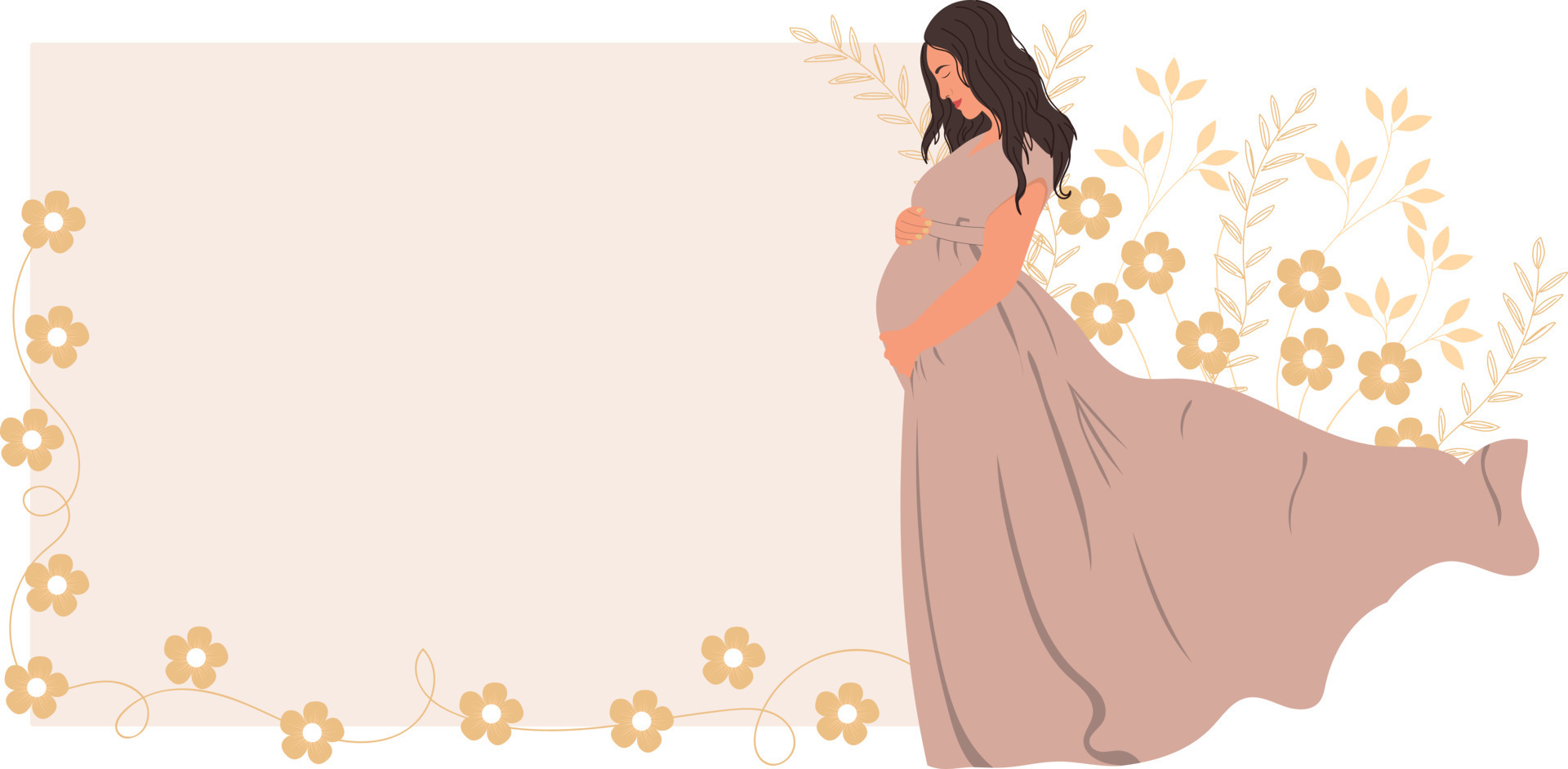 Frame with pregnant woman 8031703 Vector Art at Vecteezy