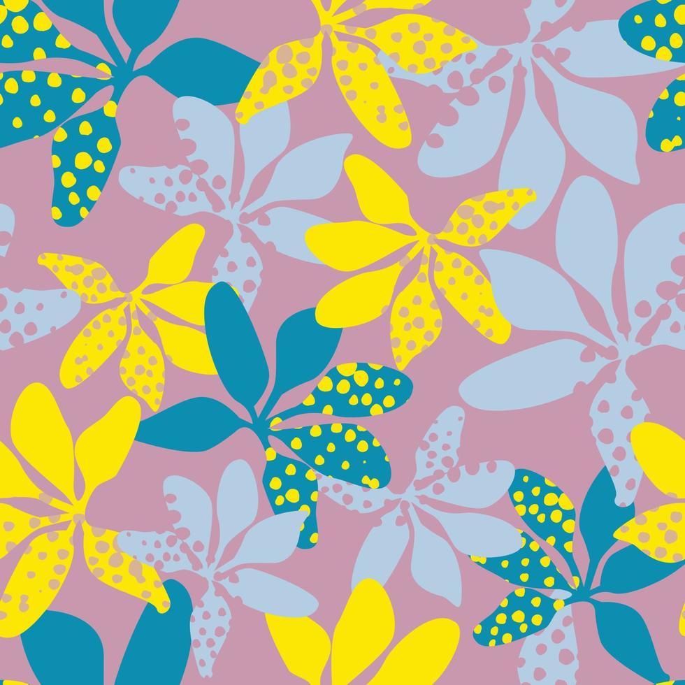 seamless mixed abstract orchid flowers pattern background , greeting card or fabric vector