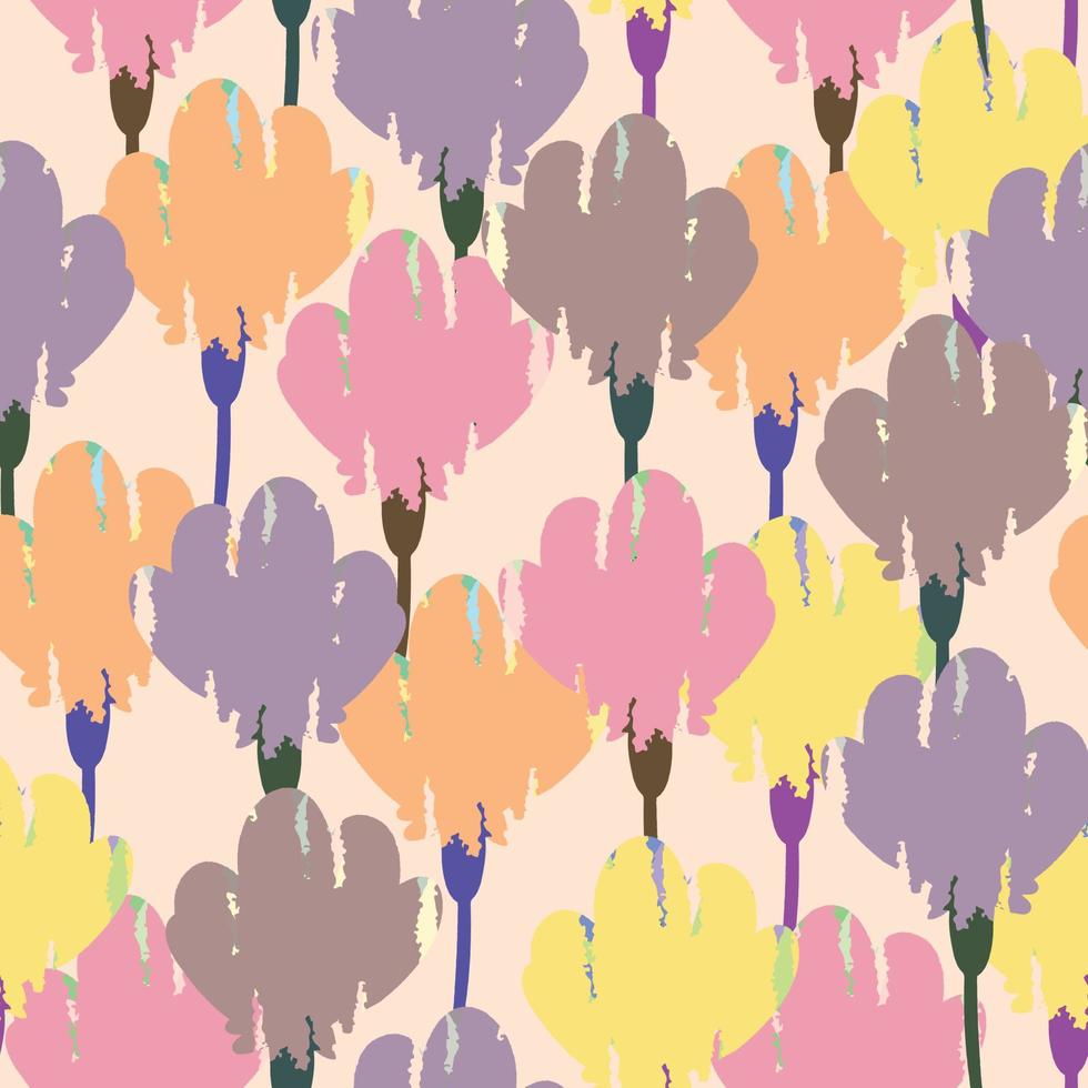 seamless mixed colourful flowers pattern background , greeting card or fabric vector