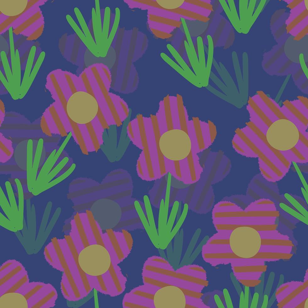 seamless colourful and doodle flowers pattern background , greeting card or fabric vector