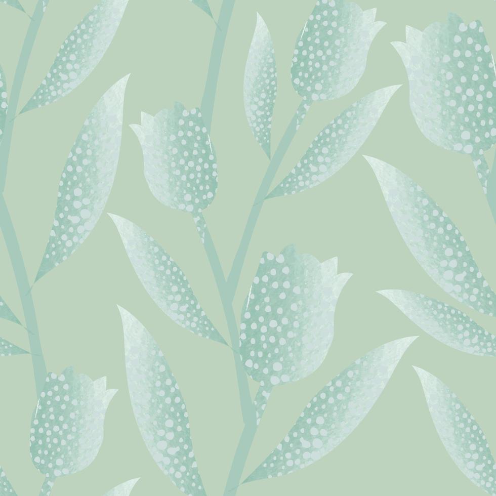 Fondo de patrón de flores abstractas verdes transparentes, tarjeta de felicitación o tela vector