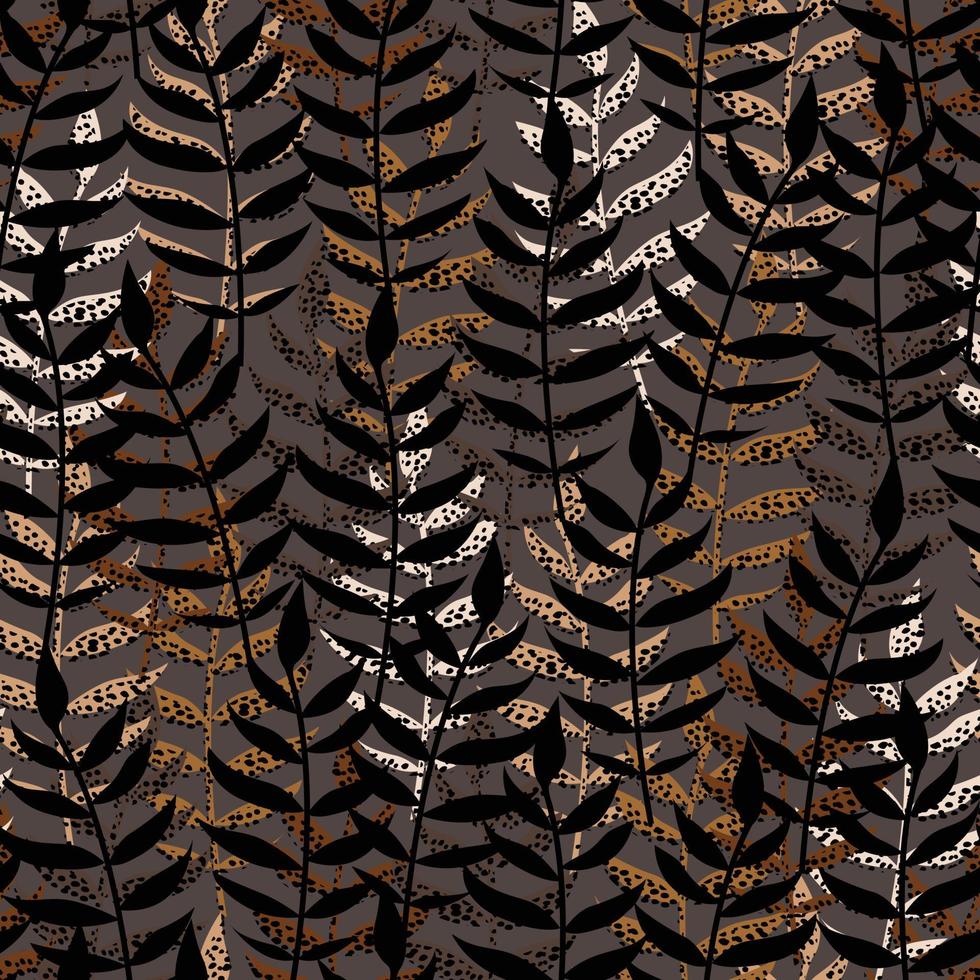 seamless mixed abstract leafs in the jungle  pattern background , greeting card or fabric vector