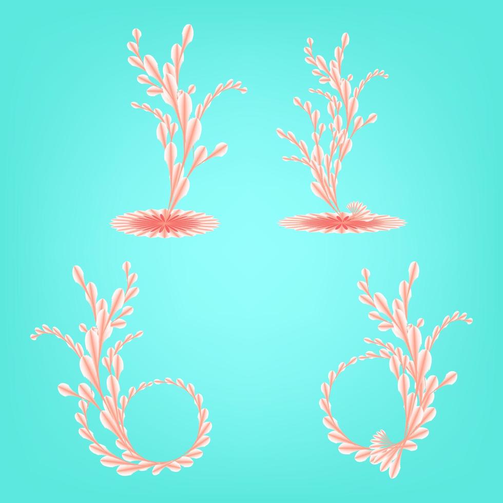 Flower plant botanical ornament frame abstract background art graphic design vector illustration
