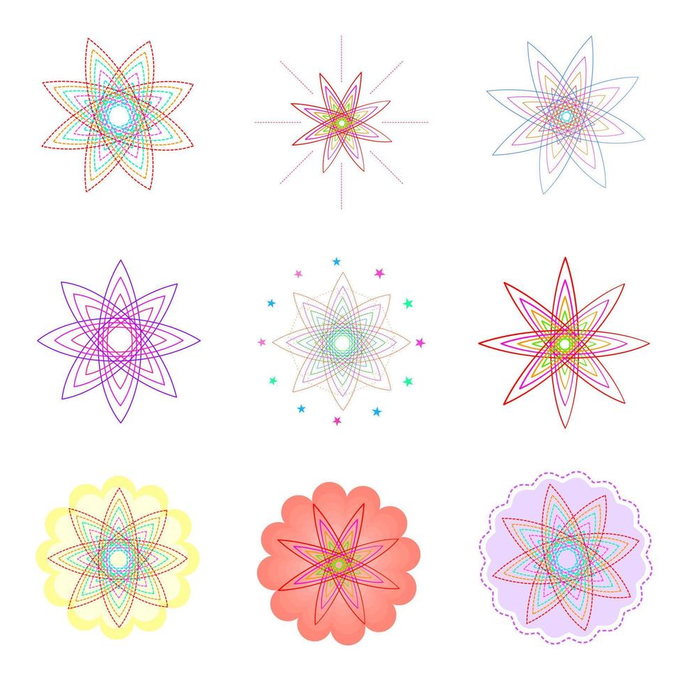 Season celebration star flower burst vector illustration