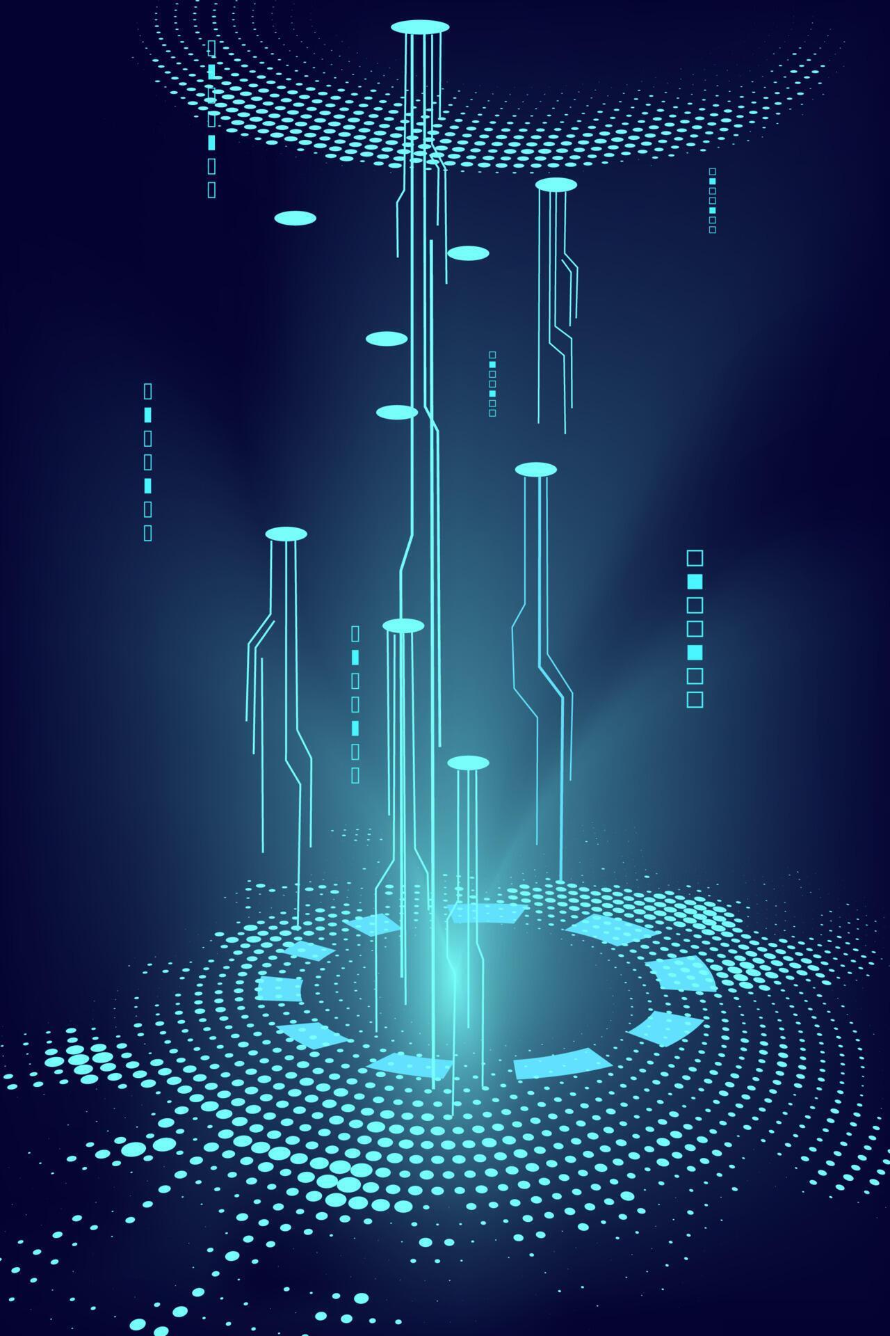 Colorful tech background. Colorful technology development design ...