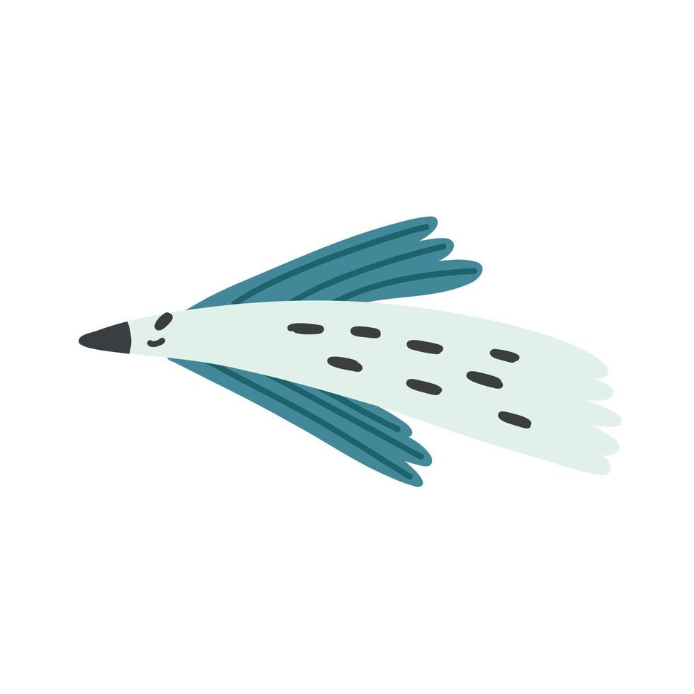 Abstract character of a cute bird with blue wings vector