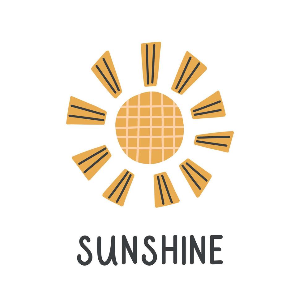 Print solar goodness sunshine for children vector