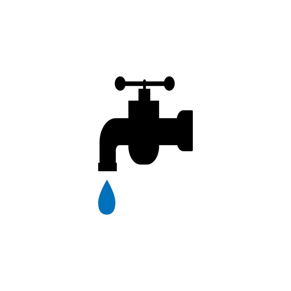 Ilustración de vector de diseño de logotipo de grifo de agua