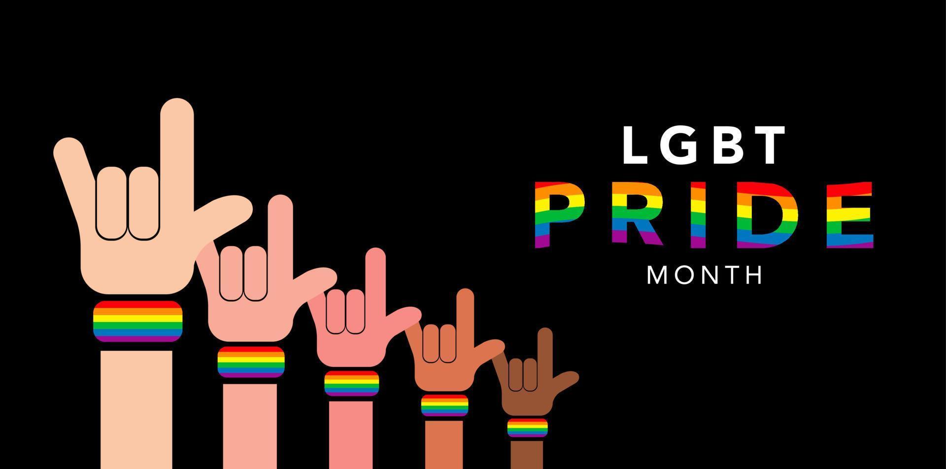 Banner Pride LGBTQ Flag set, Gay Pride Month, rainbow gradient colour, Flat design vector