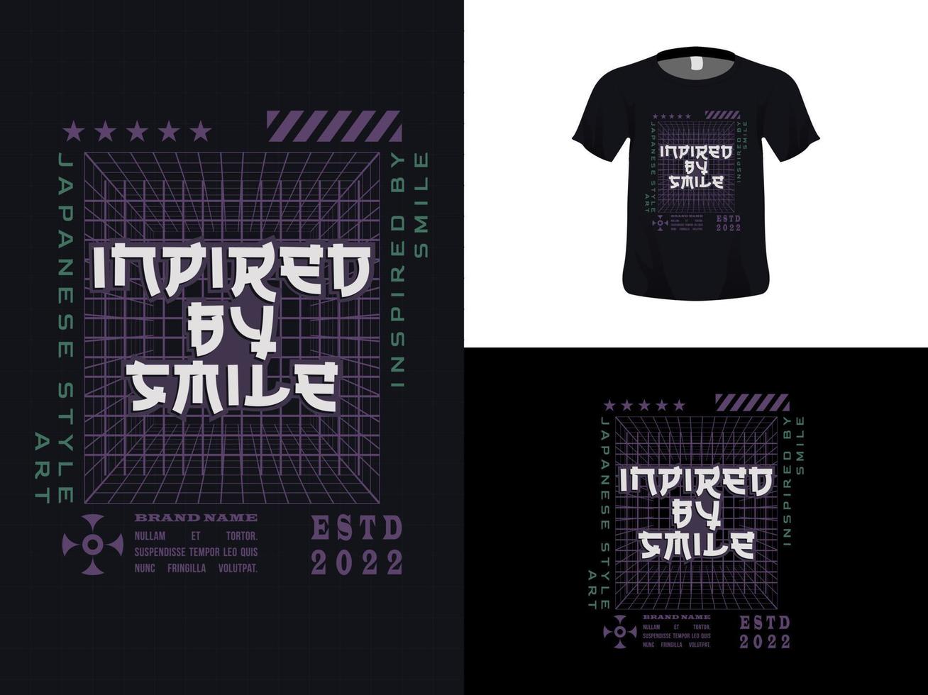 Tshirt typography quote design, Inspired By Smile for print. Poster template, Premium Vector. vector