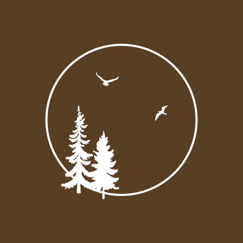 forest pine trees logo icon vector template design
