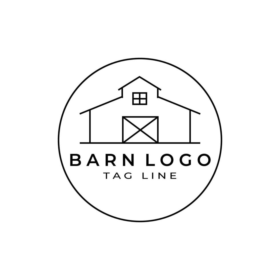 barn  line art logo vector  symbol illustration  design