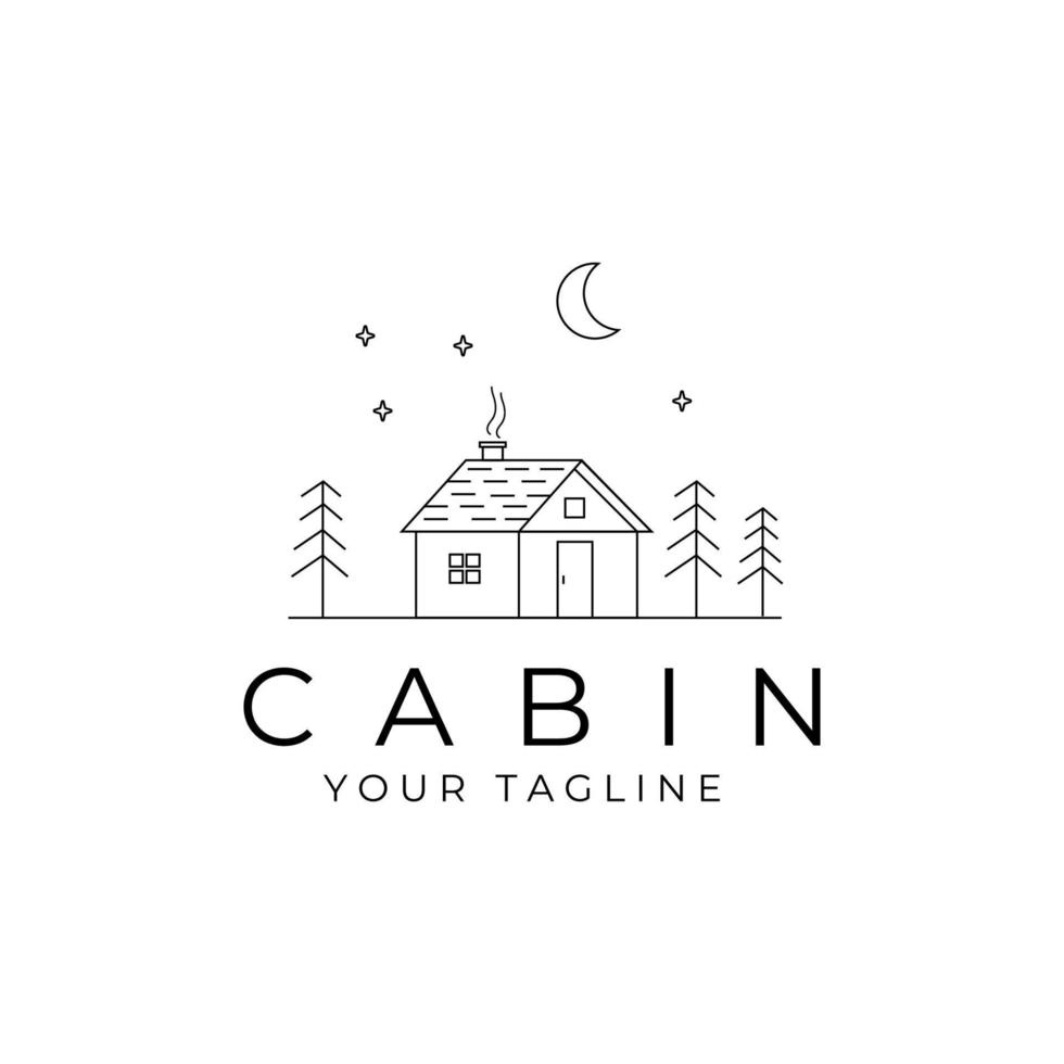 cabina logo vector línea arte símbolo ilustración diseño