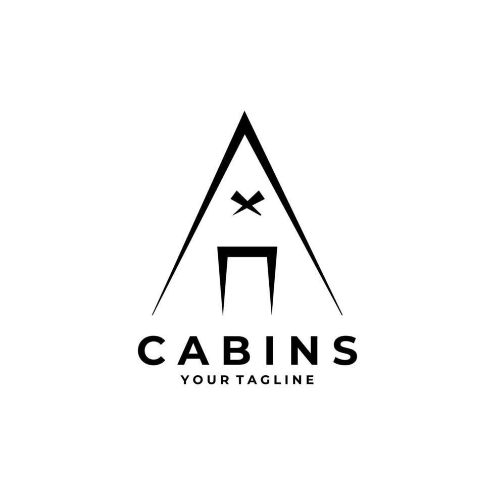 cabina logo vector vintage símbolo ilustración diseño