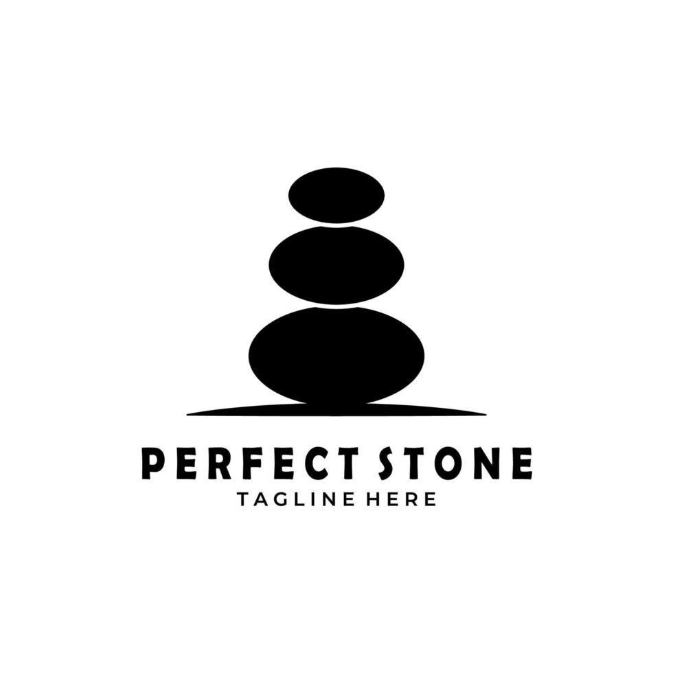 Balance stone line art logo vector illustration template design