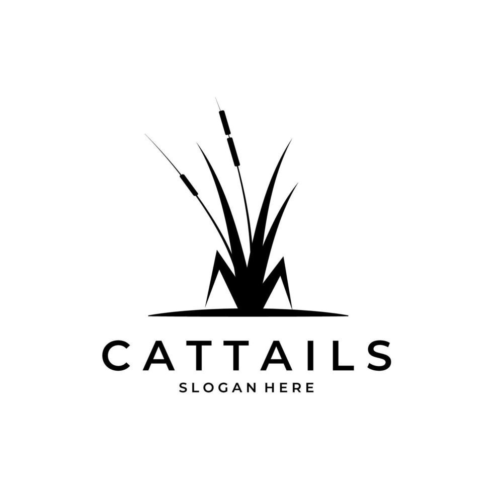 cattails nature logo vintage template symbol illustration design vector