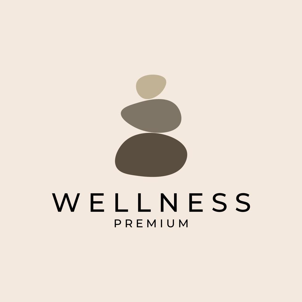 wellness rock zen stone stones logo vector icon illustration design