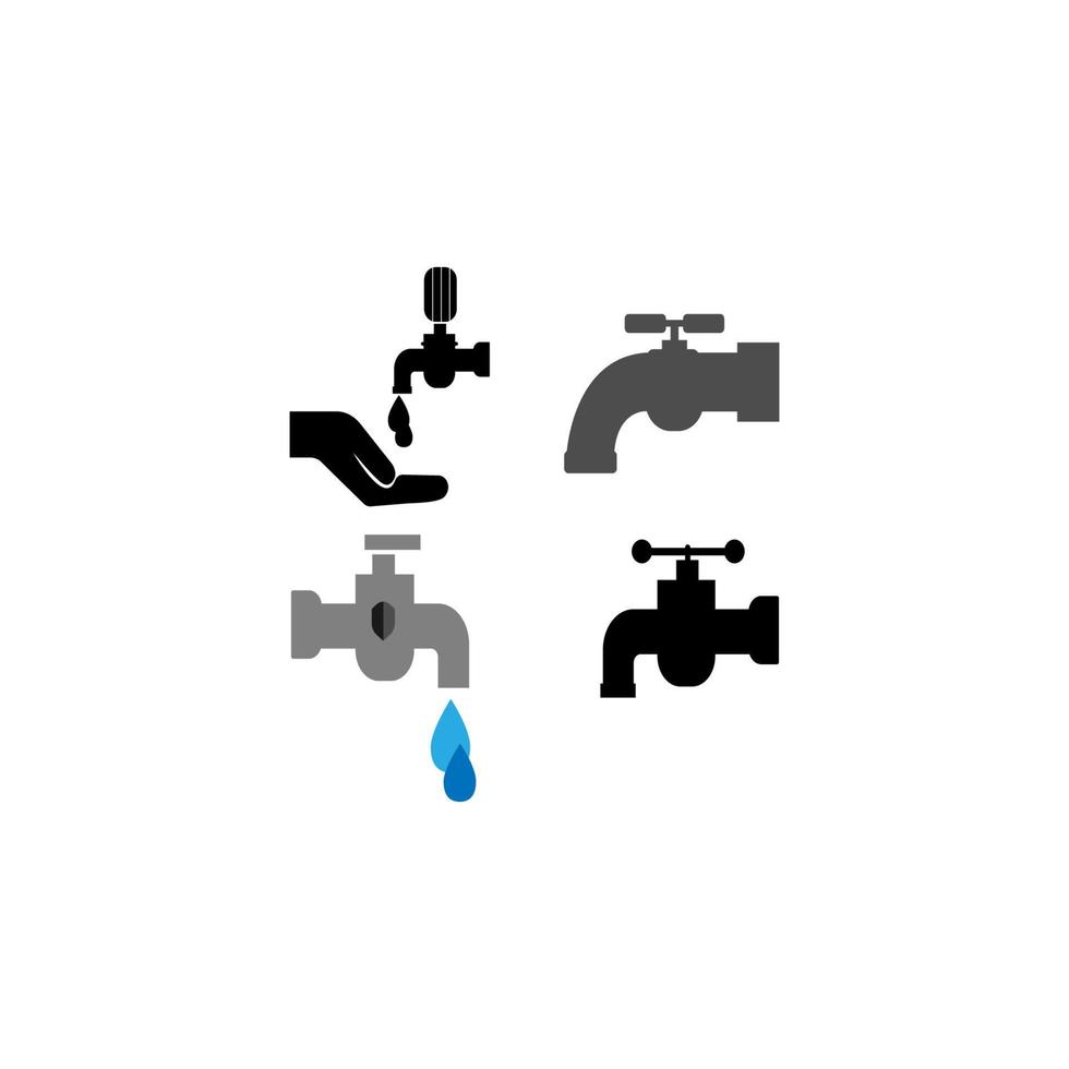 Ilustración de vector de diseño de logotipo de grifo de agua