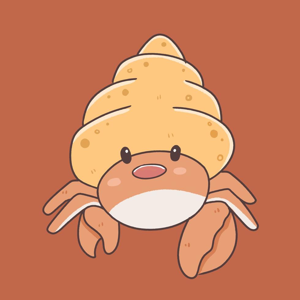 cute hermit crab cartoon character, sea animal underwater illustration and  vector 8033060 Vector Art at Vecteezy