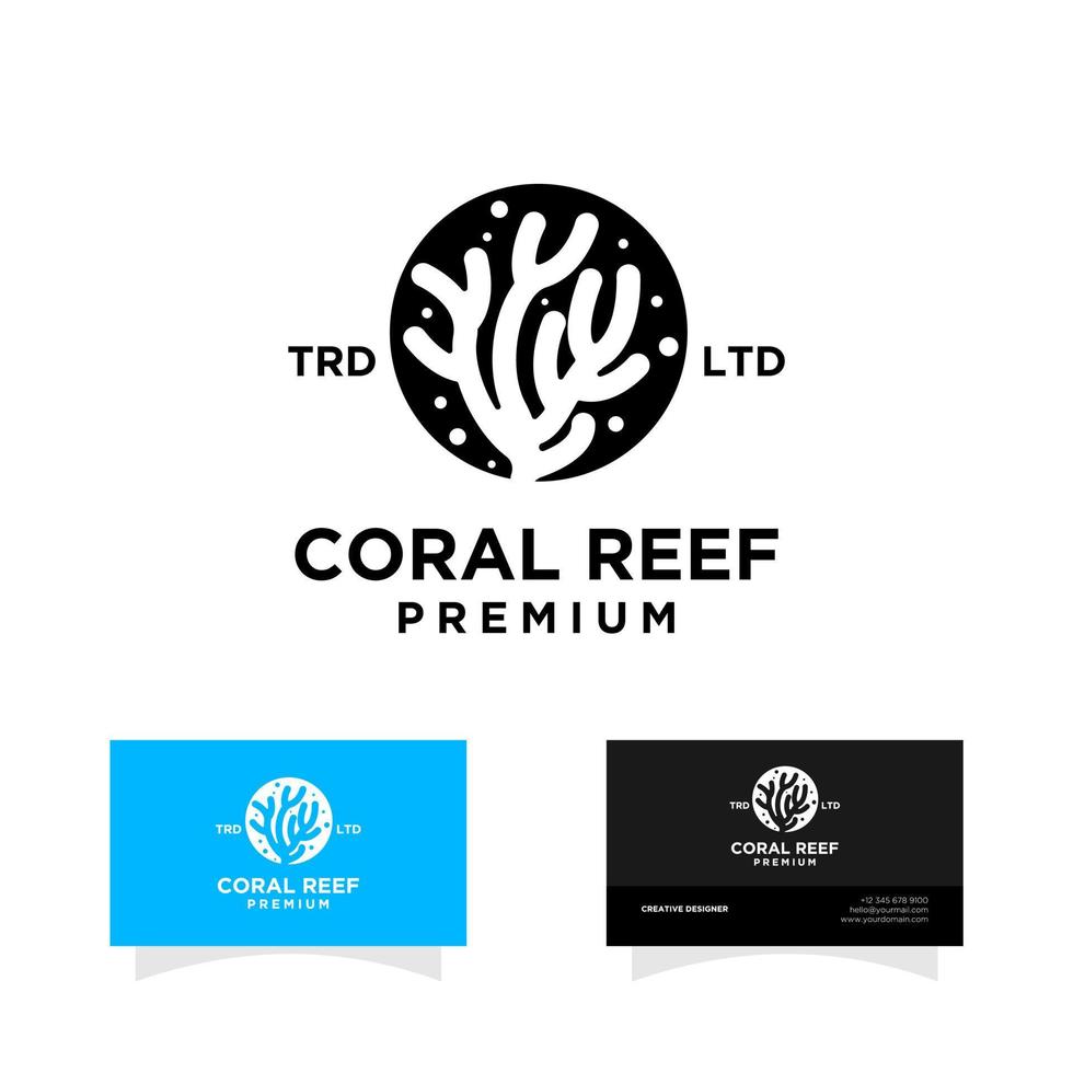 diseño de logotipo de arrecife de coral vector