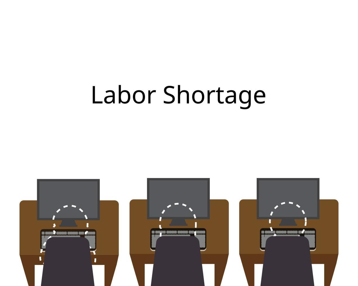 labor shortage with many company need employee but lack of employee vector