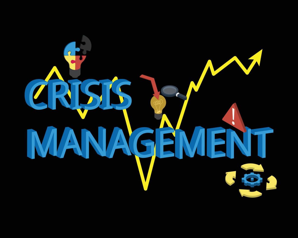 La gestión de crisis son las estrategias diseñadas para ayudar a una organización a lidiar con un evento negativo repentino y significativo. vector