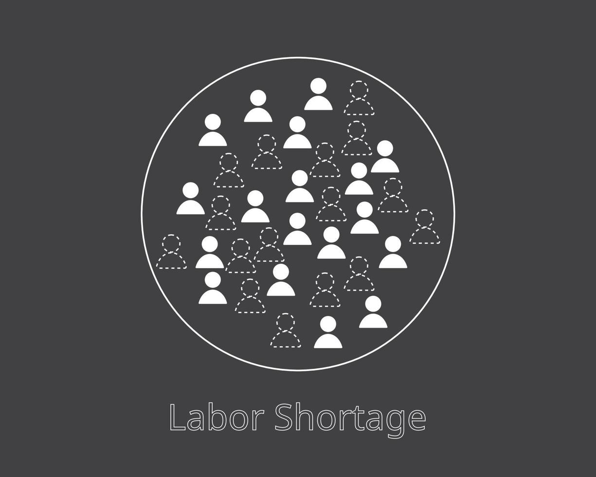 labor shortage with many company need employee but lack of employee to work vector