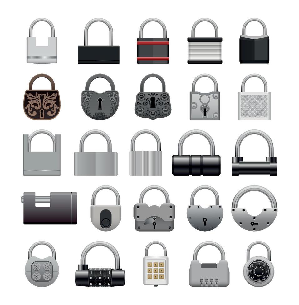 Set of Door Locks vector