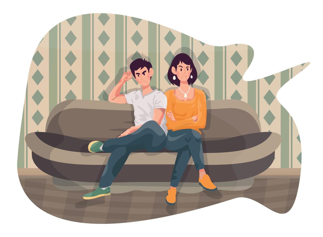 Young Couple in Quarrel vector