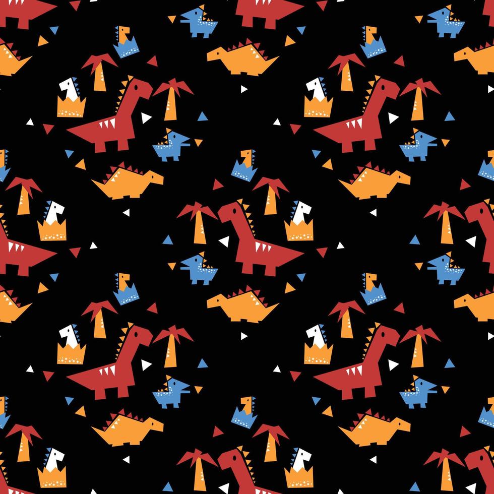 abstract shape dinosaur in fun shape background or fabric pattern for printing vector