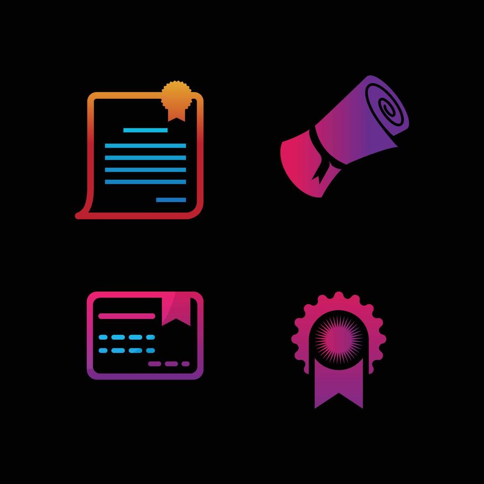 badges set certificate mascot vector