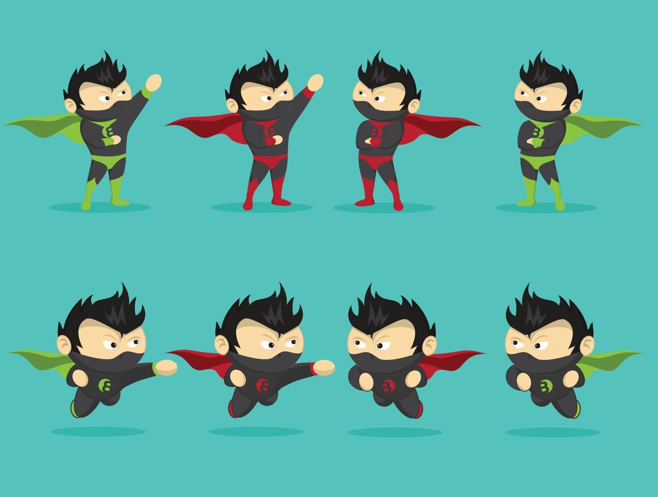 Super Hero boy cute Mascot character vector