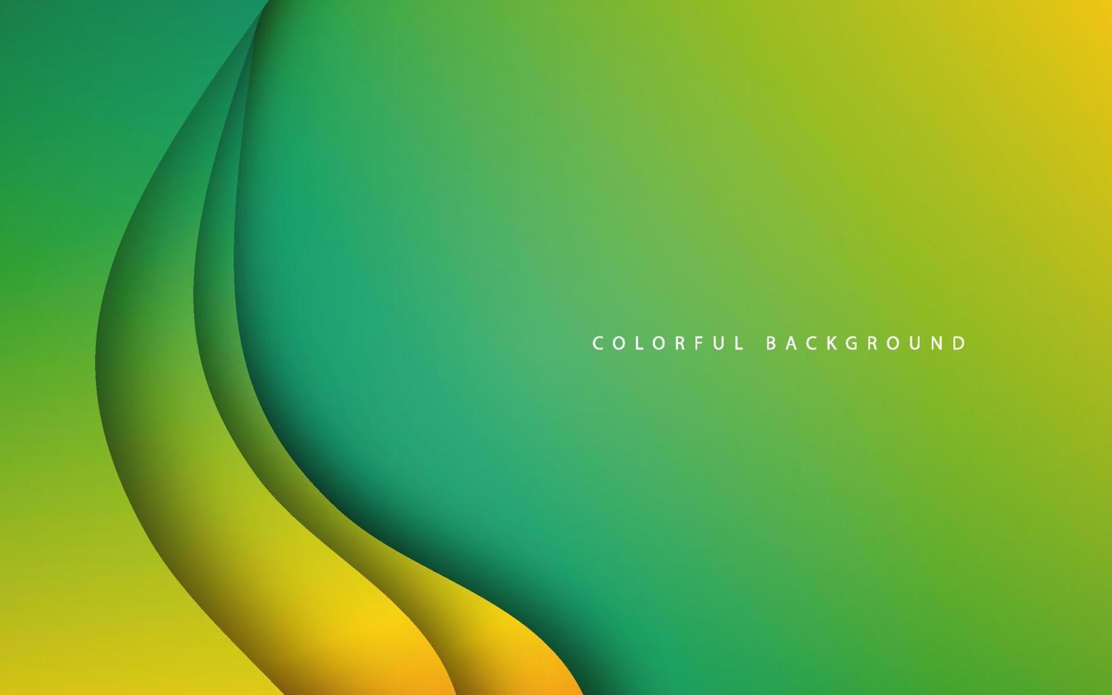 Abstract wave shape green gradient color background vector
