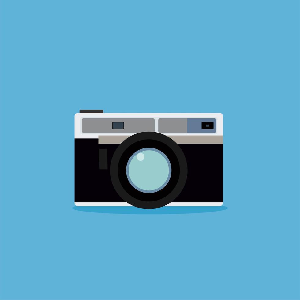 vintage analogue camera flat design vector illustration. analog camera design